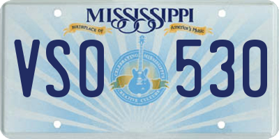 MS license plate VSO530