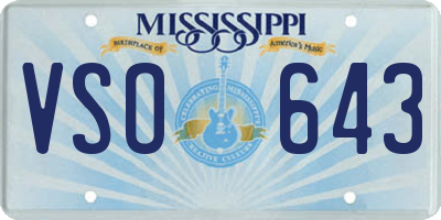 MS license plate VSO643