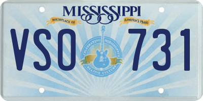MS license plate VSO731