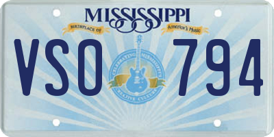 MS license plate VSO794