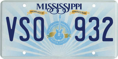 MS license plate VSO932