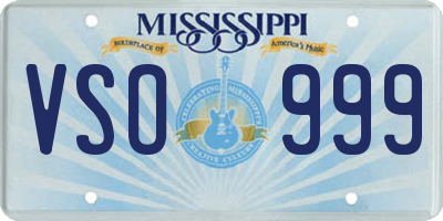 MS license plate VSO999