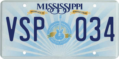 MS license plate VSP034