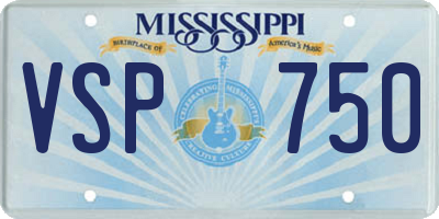 MS license plate VSP750
