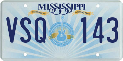 MS license plate VSQ143