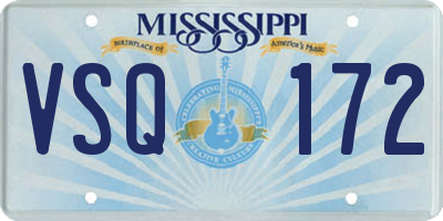 MS license plate VSQ172