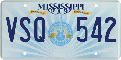 MS license plate VSQ542