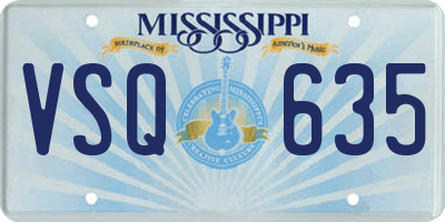 MS license plate VSQ635