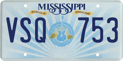 MS license plate VSQ753