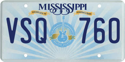 MS license plate VSQ760