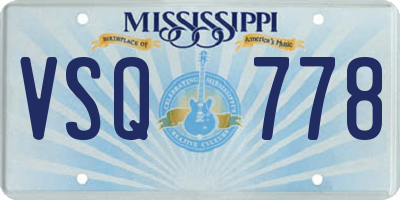 MS license plate VSQ778