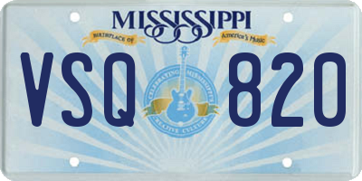 MS license plate VSQ820