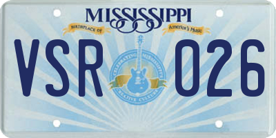 MS license plate VSR026