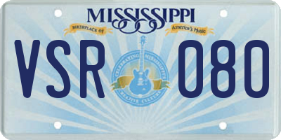 MS license plate VSR080