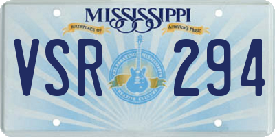MS license plate VSR294