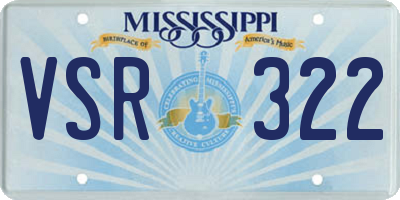 MS license plate VSR322