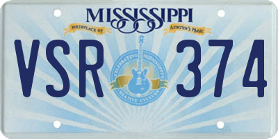 MS license plate VSR374