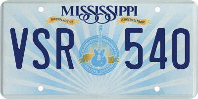 MS license plate VSR540