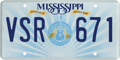 MS license plate VSR671