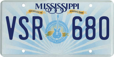 MS license plate VSR680