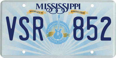 MS license plate VSR852