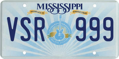 MS license plate VSR999
