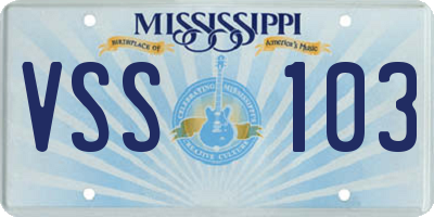 MS license plate VSS103