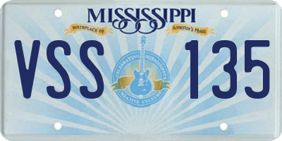MS license plate VSS135