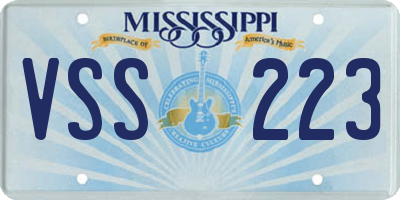 MS license plate VSS223
