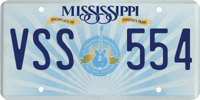 MS license plate VSS554