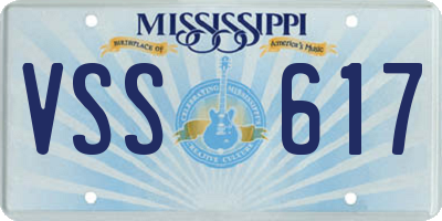 MS license plate VSS617