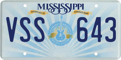 MS license plate VSS643