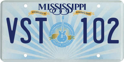 MS license plate VST102