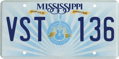 MS license plate VST136