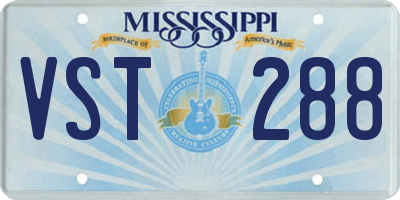 MS license plate VST288