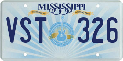 MS license plate VST326