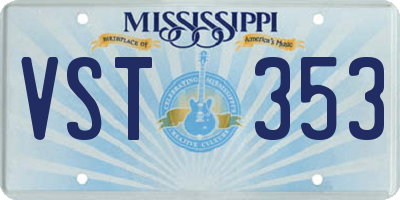 MS license plate VST353