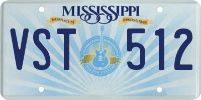 MS license plate VST512