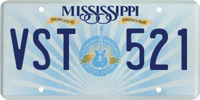 MS license plate VST521