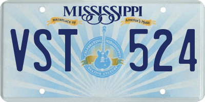 MS license plate VST524