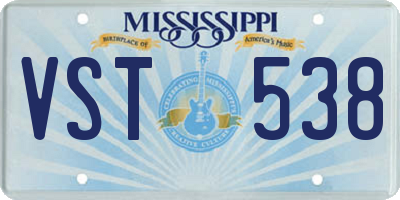 MS license plate VST538