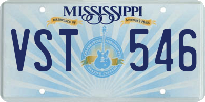 MS license plate VST546