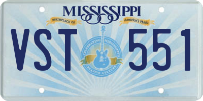 MS license plate VST551