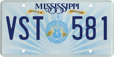 MS license plate VST581