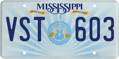 MS license plate VST603