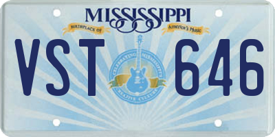 MS license plate VST646