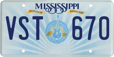 MS license plate VST670