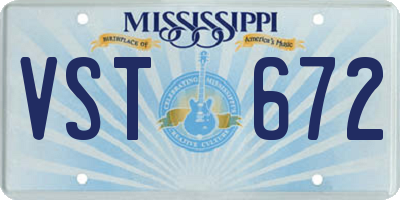 MS license plate VST672