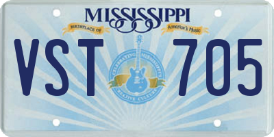 MS license plate VST705