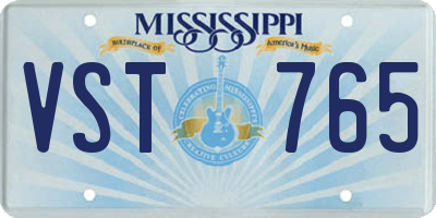 MS license plate VST765